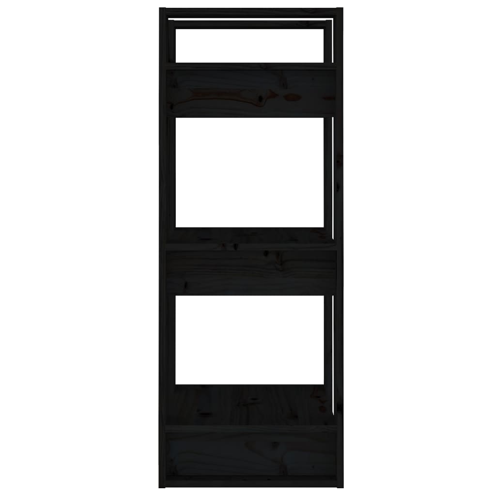vidaXL Book Cabinet/Room Divider Black 41x35x91 cm Solid Wood Pine