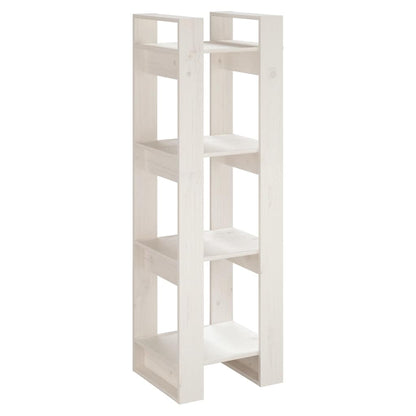 813865 vidaXL Book Cabinet/Room Divider White 41x35x125 cm Solid Wood Pine