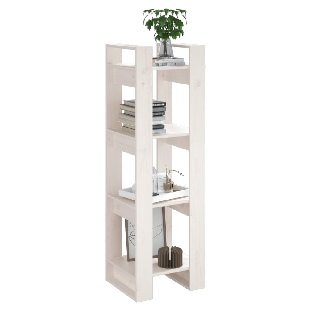 vidaXL Book Cabinet/Room Divider White 41x35x125 cm Solid Wood Pine