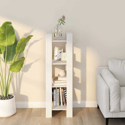 813865 vidaXL Book Cabinet/Room Divider White 41x35x125 cm Solid Wood Pine