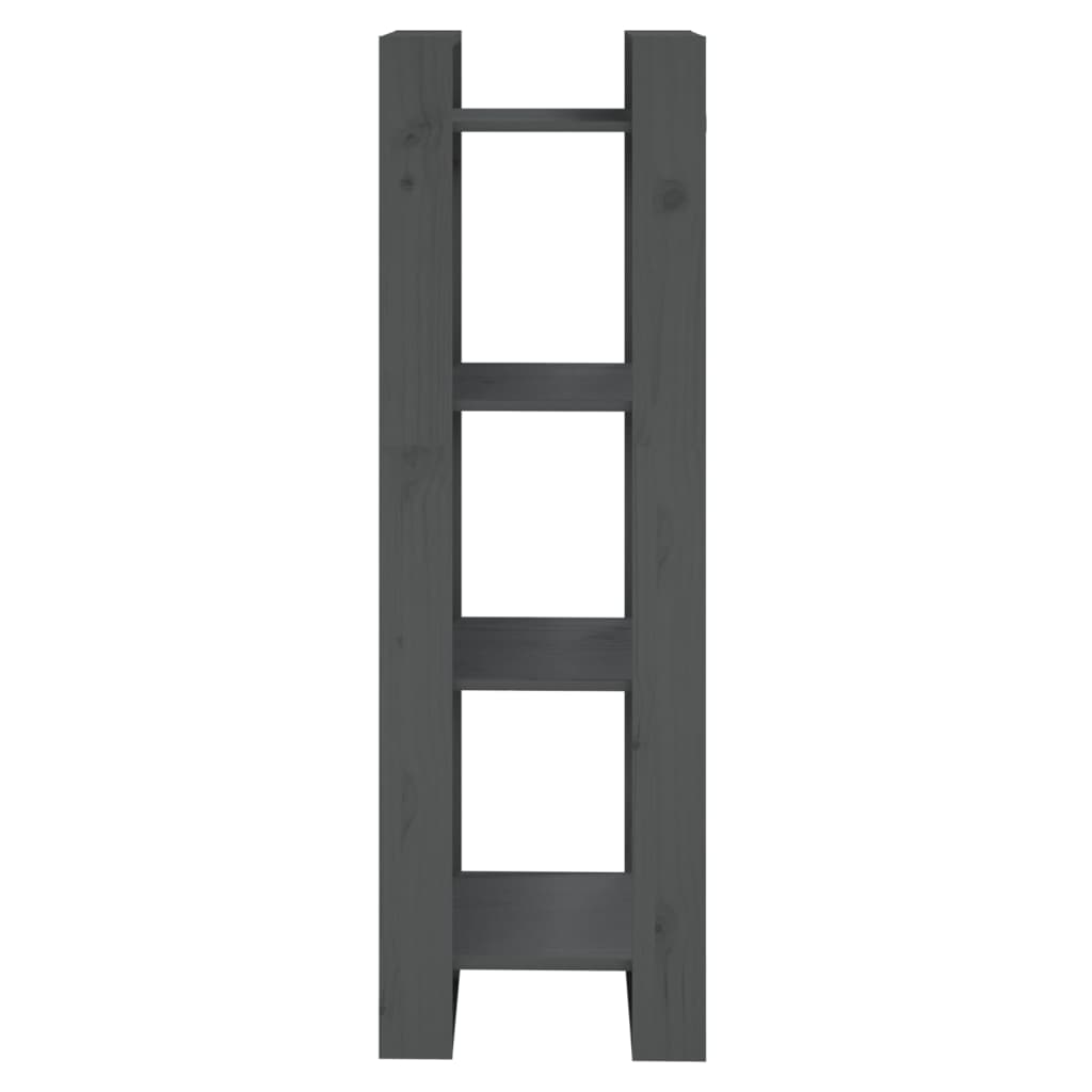 vidaXL Book Cabinet/Room Divider Grey 41x35x125 cm Solid Wood Pine