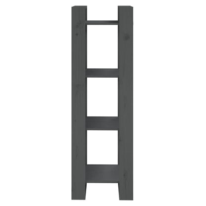 vidaXL Book Cabinet/Room Divider Grey 41x35x125 cm Solid Wood Pine