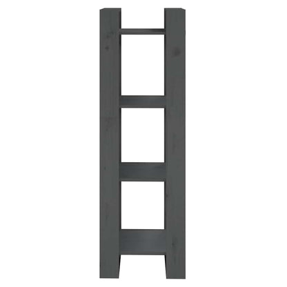 813866 vidaXL Book Cabinet/Room Divider Grey 41x35x125 cm Solid Wood Pine