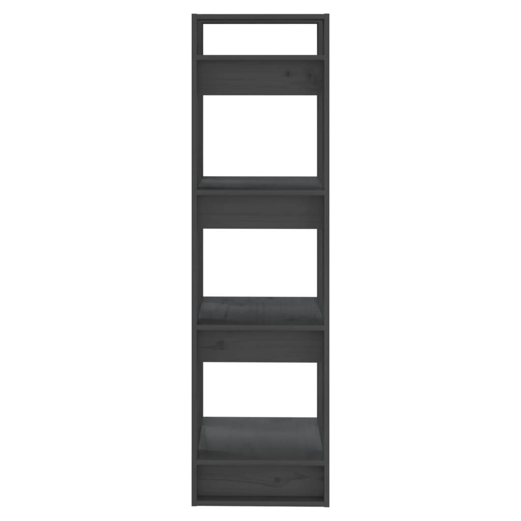 vidaXL Book Cabinet/Room Divider Grey 41x35x125 cm Solid Wood Pine