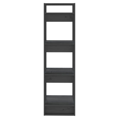 vidaXL Book Cabinet/Room Divider Grey 41x35x125 cm Solid Wood Pine