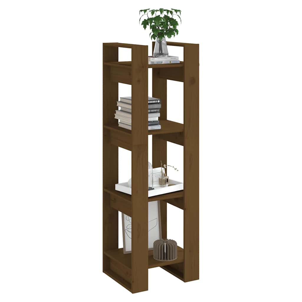 813867 vidaXL Book Cabinet/Room Divider Honey Brown 41x35x125 cm Solid Wood