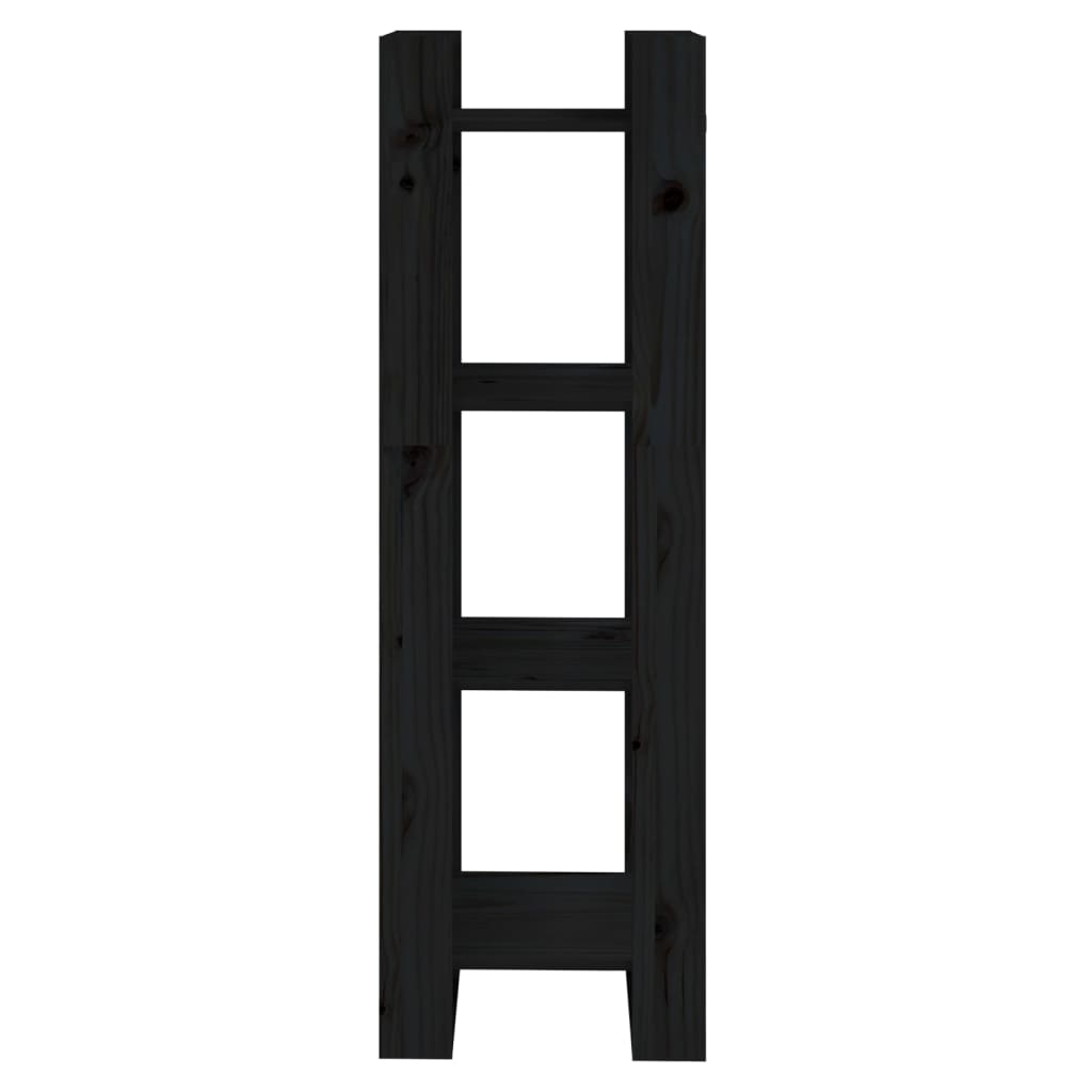 vidaXL Book Cabinet/Room Divider Black 41x35x125 cm Solid Wood Pine