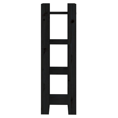 vidaXL Book Cabinet/Room Divider Black 41x35x125 cm Solid Wood Pine