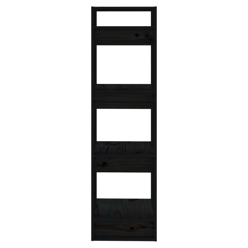 vidaXL Book Cabinet/Room Divider Black 41x35x125 cm Solid Wood Pine