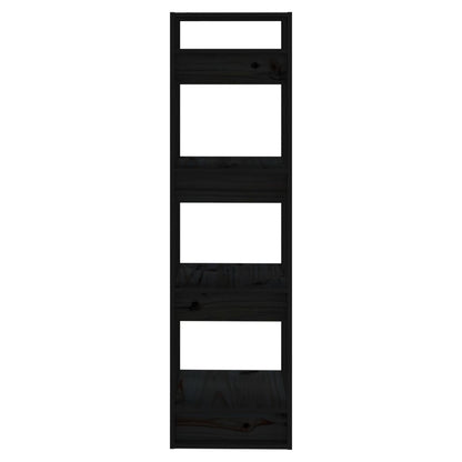 vidaXL Book Cabinet/Room Divider Black 41x35x125 cm Solid Wood Pine