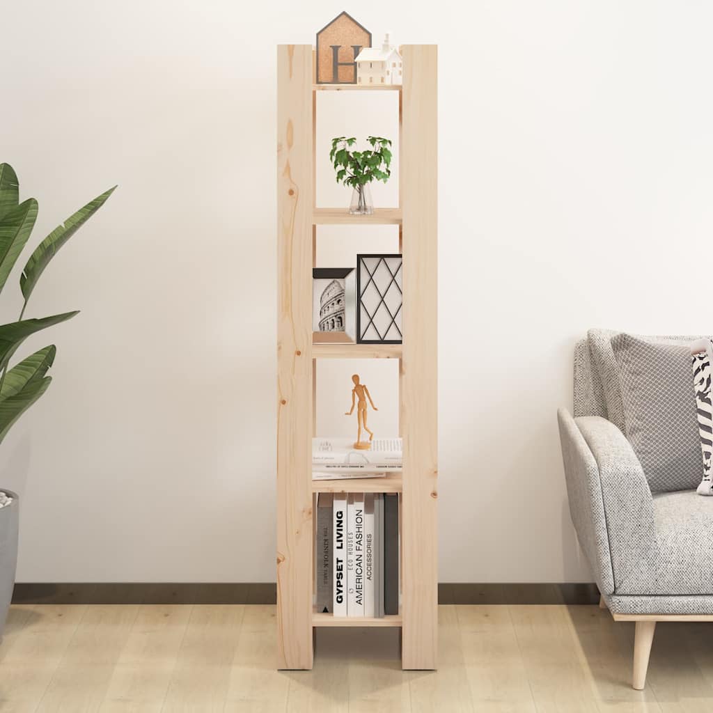 813869 vidaXL Book Cabinet/Room Divider 41x35x160 cm Solid Wood Pine
