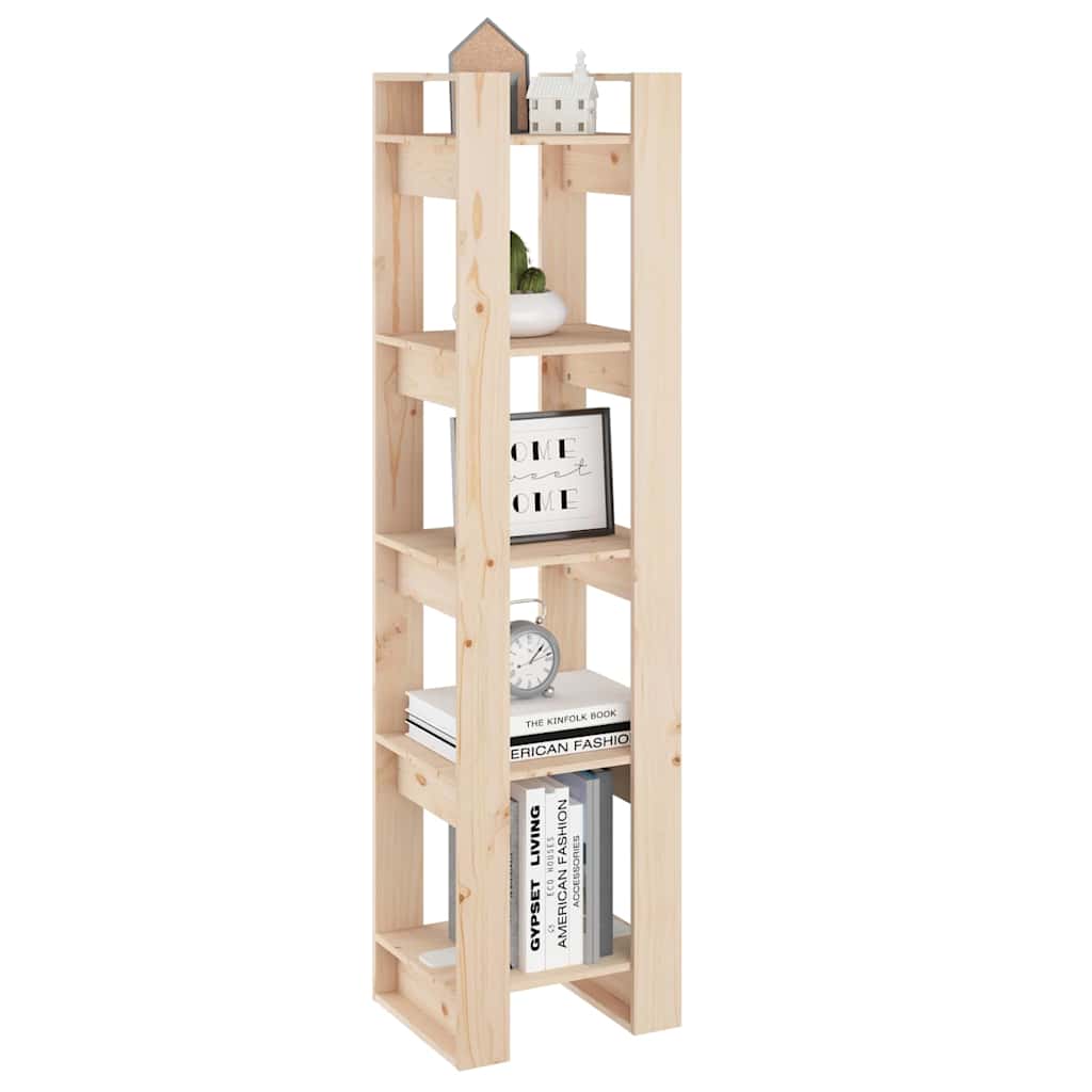 813869 vidaXL Book Cabinet/Room Divider 41x35x160 cm Solid Wood Pine