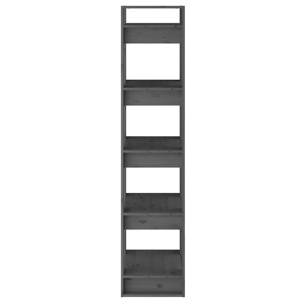 vidaXL Book Cabinet/Room Divider Grey 41x35x160 cm Solid Wood Pine