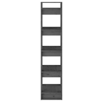 vidaXL Book Cabinet/Room Divider Grey 41x35x160 cm Solid Wood Pine