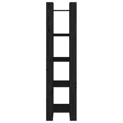 vidaXL Book Cabinet | Black | Solid Pine Wood | Medium | Book Cabinet
