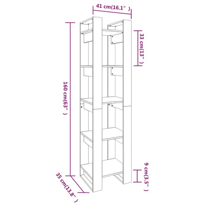 vidaXL Book Cabinet | Black | Solid Pine Wood | Medium | Book Cabinet