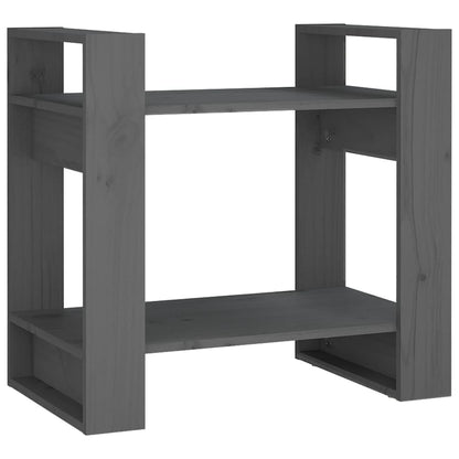 vidaXL Book Cabinet/Room Divider Grey 60x35x57 cm Solid Wood Pine
