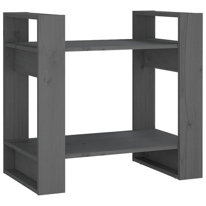 vidaXL Book Cabinet/Room Divider Grey 60x35x57 cm Solid Wood Pine