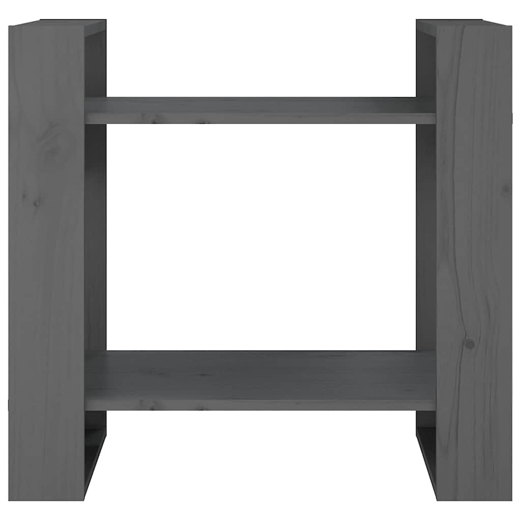 vidaXL Book Cabinet/Room Divider Grey 60x35x57 cm Solid Wood Pine