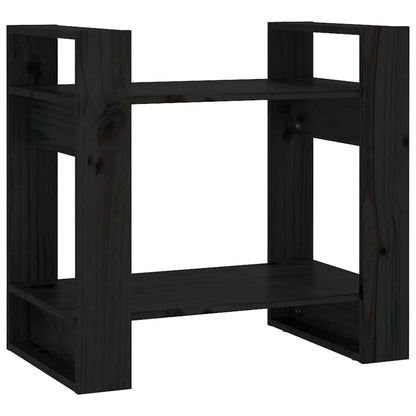 vidaXL Book Cabinet | Black | Solid Pine Wood | Small | Book Cabinet