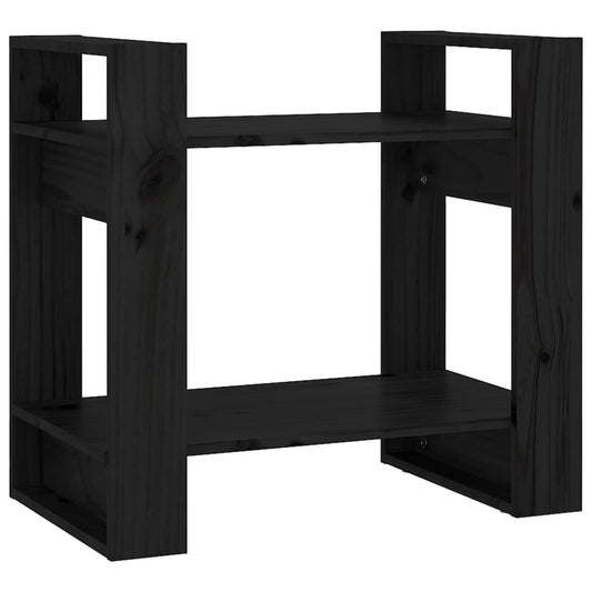 vidaXL Book Cabinet/Room Divider Black 60x35x57 cm Solid Wood Pine
