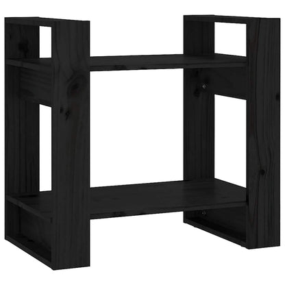 vidaXL Book Cabinet/Room Divider Black 60x35x57 cm Solid Wood Pine