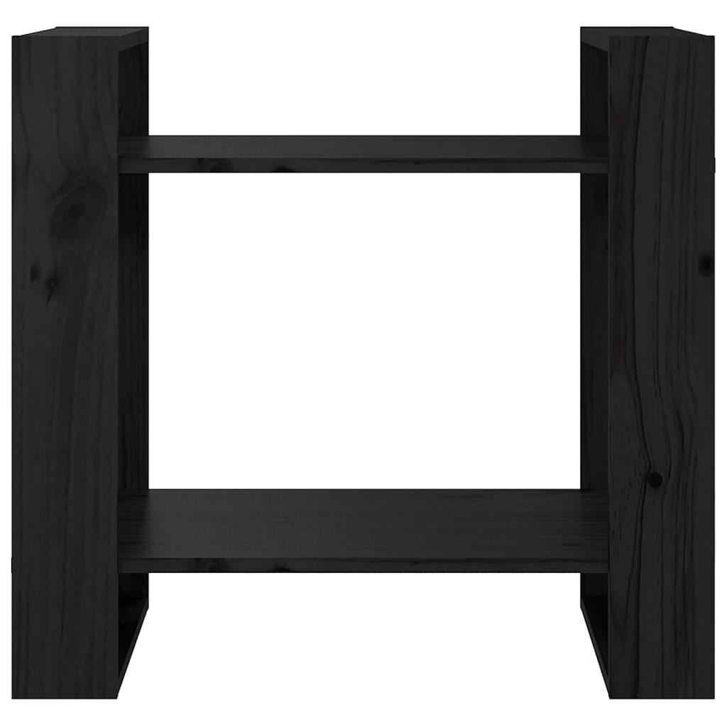 vidaXL Book Cabinet | Black | Solid Pine Wood | Small | Book Cabinet