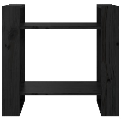 vidaXL Book Cabinet | Black | Solid Pine Wood | Small | Book Cabinet
