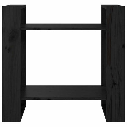 vidaXL Book Cabinet/Room Divider Black 60x35x57 cm Solid Wood Pine