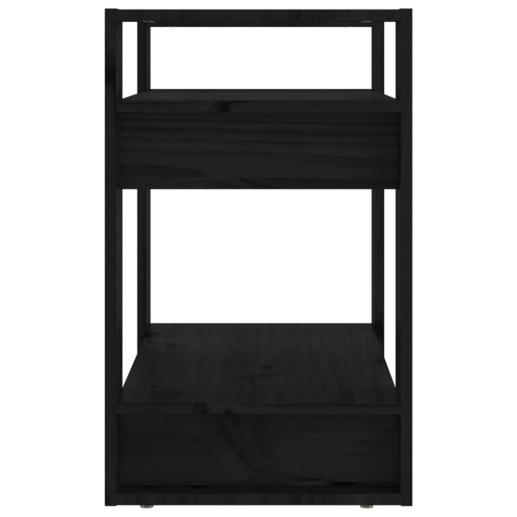 vidaXL Book Cabinet | Black | Solid Pine Wood | Small | Book Cabinet