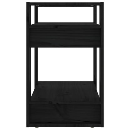 vidaXL Book Cabinet | Black | Solid Pine Wood | Small | Book Cabinet