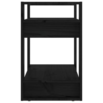 vidaXL Book Cabinet/Room Divider Black 60x35x57 cm Solid Wood Pine