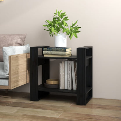 vidaXL Book Cabinet | Black | Solid Pine Wood | Small | Book Cabinet