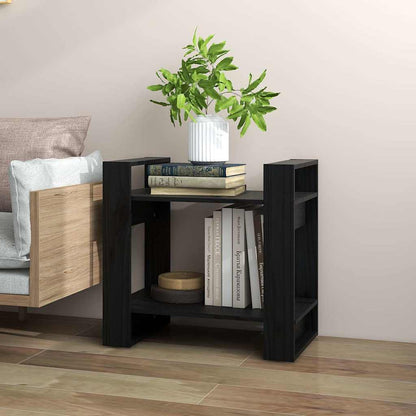 vidaXL Book Cabinet/Room Divider Black 60x35x57 cm Solid Wood Pine