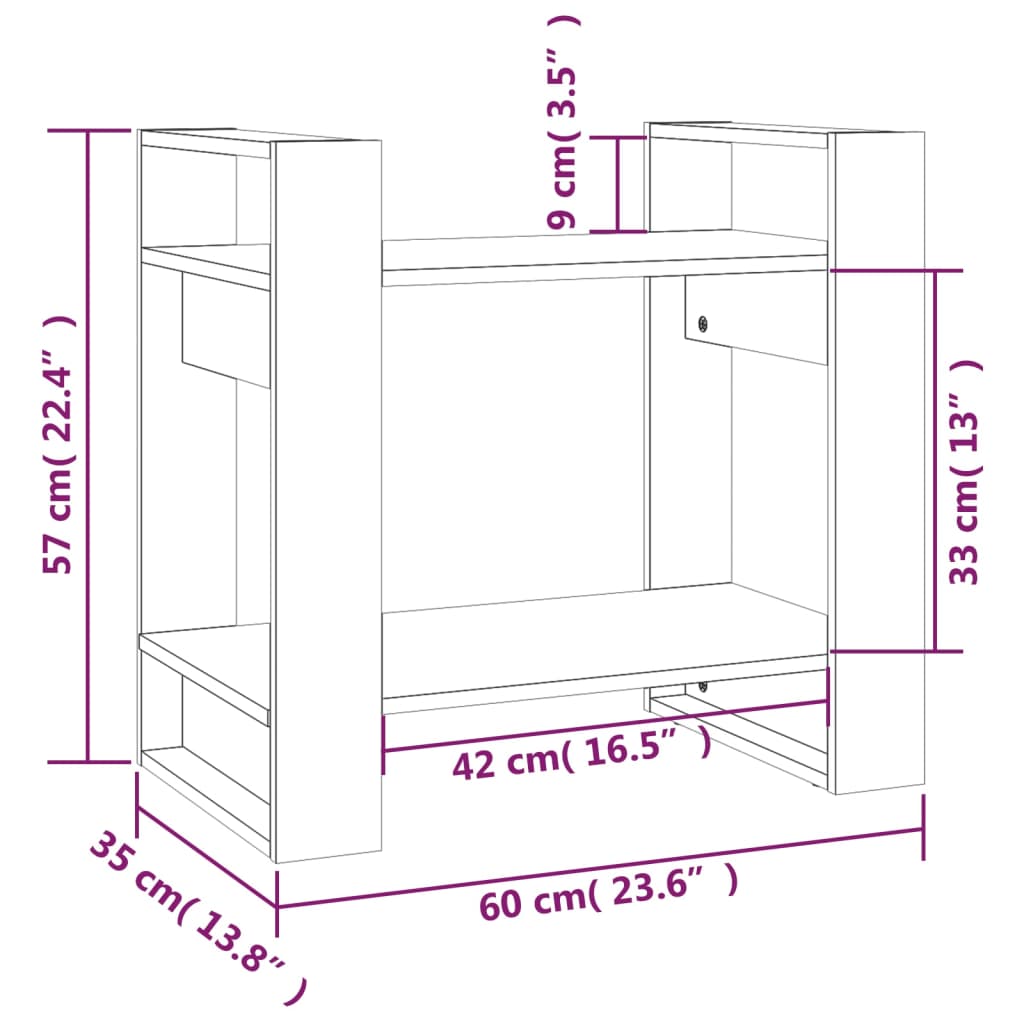 vidaXL Book Cabinet | Black | Solid Pine Wood | Small | Book Cabinet