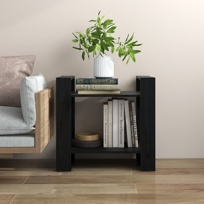 vidaXL Book Cabinet | Black | Solid Pine Wood | Small | Book Cabinet