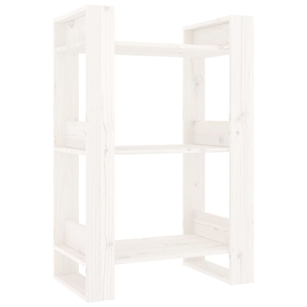 vidaXL Book Cabinet/Room Divider White 60x35x91 cm Solid Wood Pine
