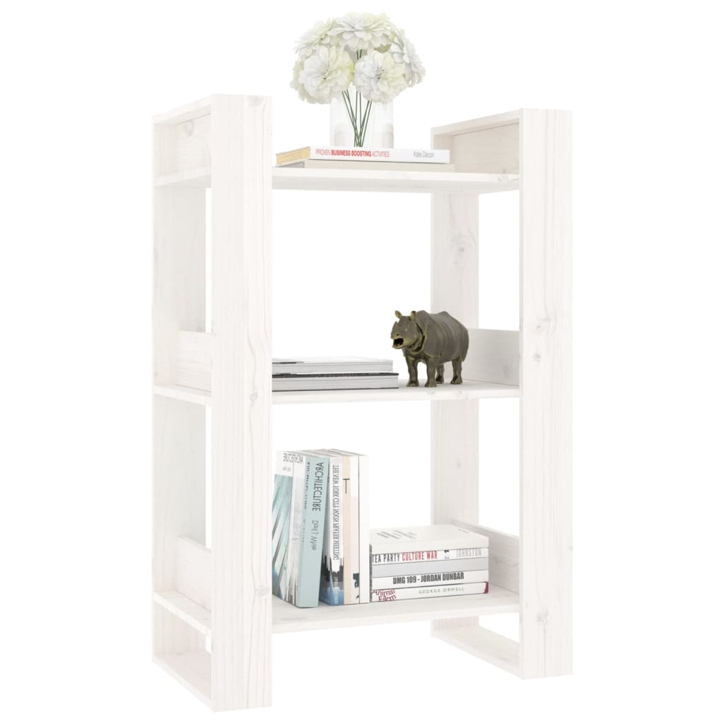 vidaXL Book Cabinet/Room Divider White 60x35x91 cm Solid Wood Pine