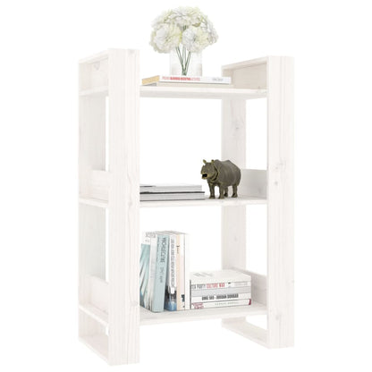vidaXL Book Cabinet/Room Divider White 60x35x91 cm Solid Wood Pine