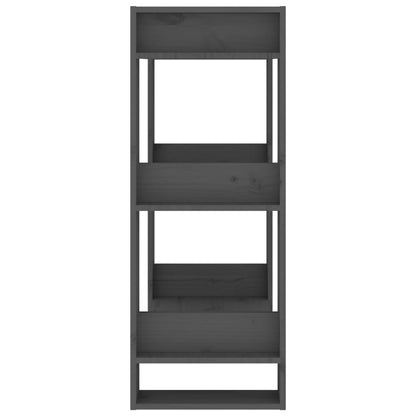 vidaXL Book Cabinet/Room Divider Grey 60x35x91 cm Solid Wood Pine