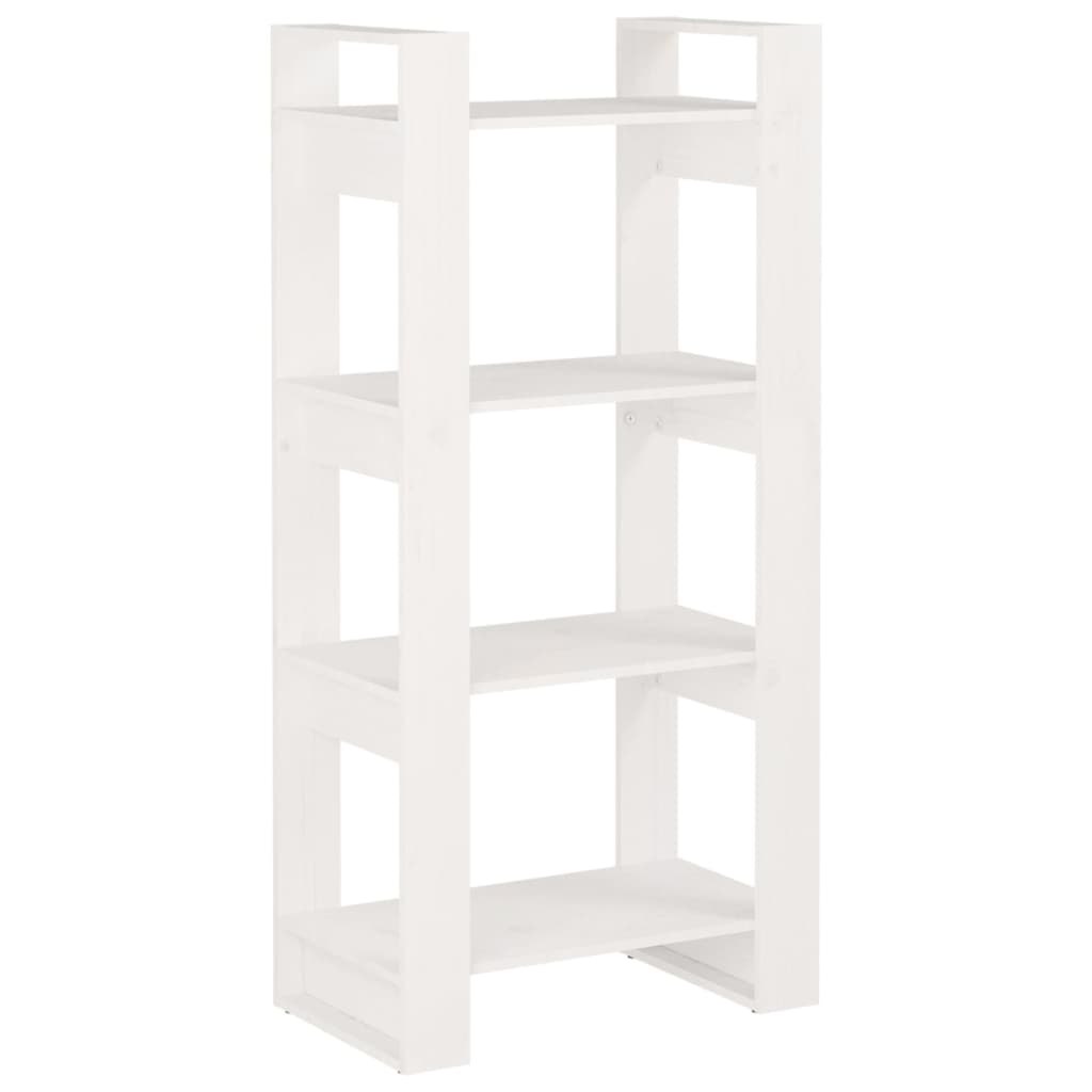 vidaXL Book Cabinet/Room Divider White 60x35x125 cm Solid Wood