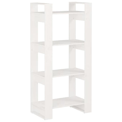 813885 vidaXL Book Cabinet/Room Divider White 60x35x125 cm Solid Wood