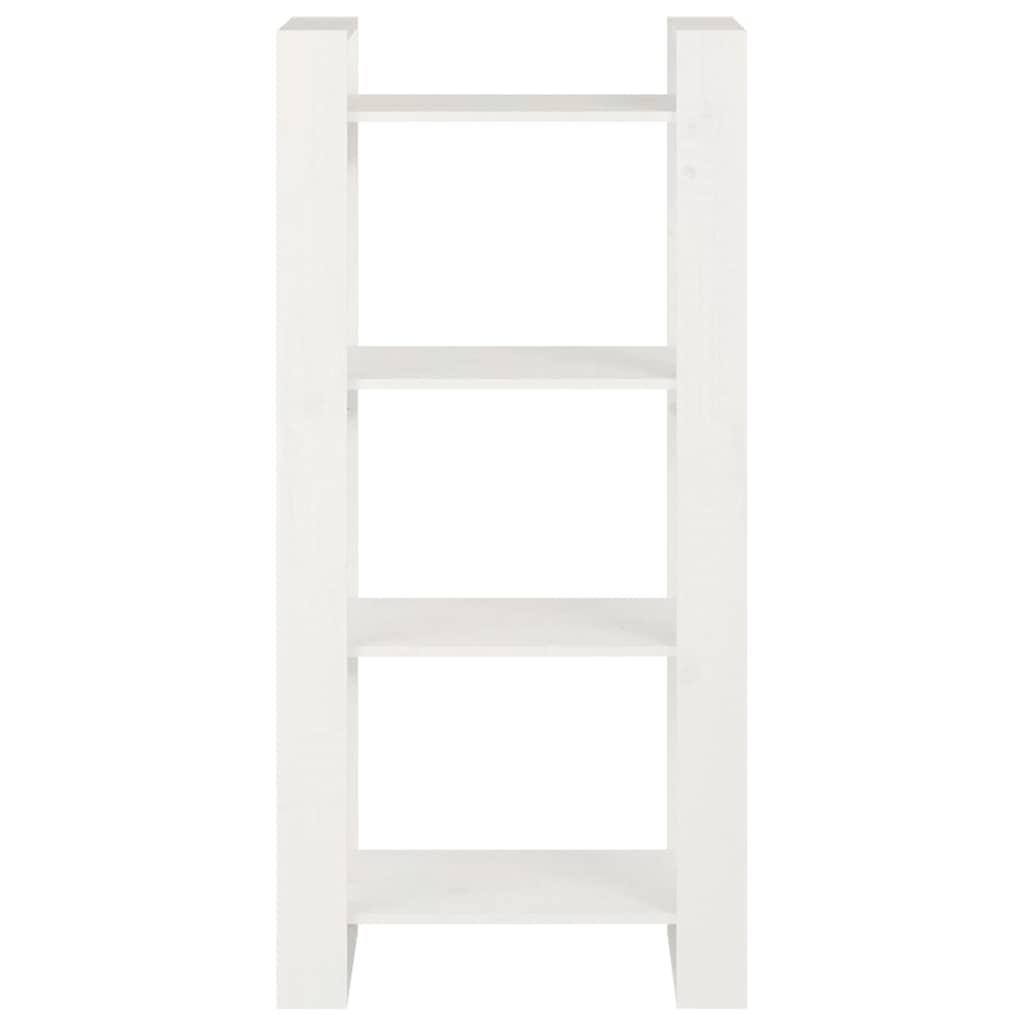 813885 vidaXL Book Cabinet/Room Divider White 60x35x125 cm Solid Wood