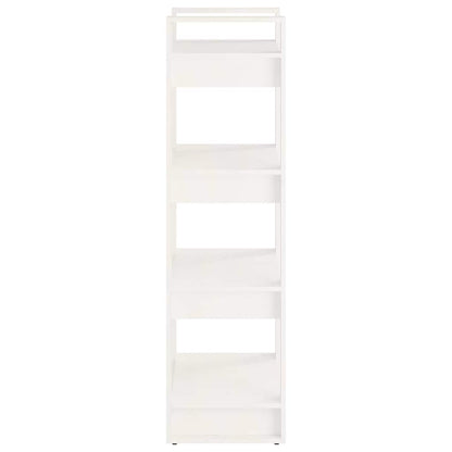 813885 vidaXL Book Cabinet/Room Divider White 60x35x125 cm Solid Wood