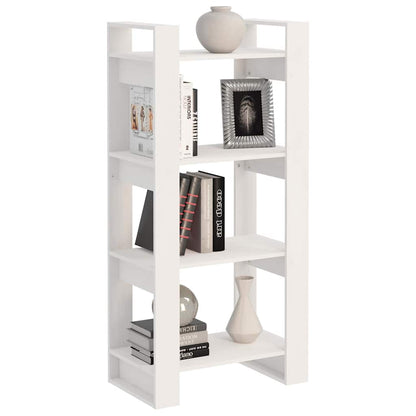 813885 vidaXL Book Cabinet/Room Divider White 60x35x125 cm Solid Wood