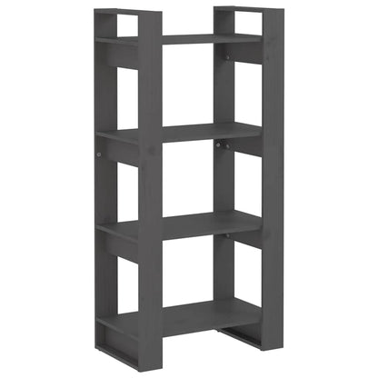 813886 vidaXL Book Cabinet/Room Divider Grey 60x35x125 cm Solid Wood