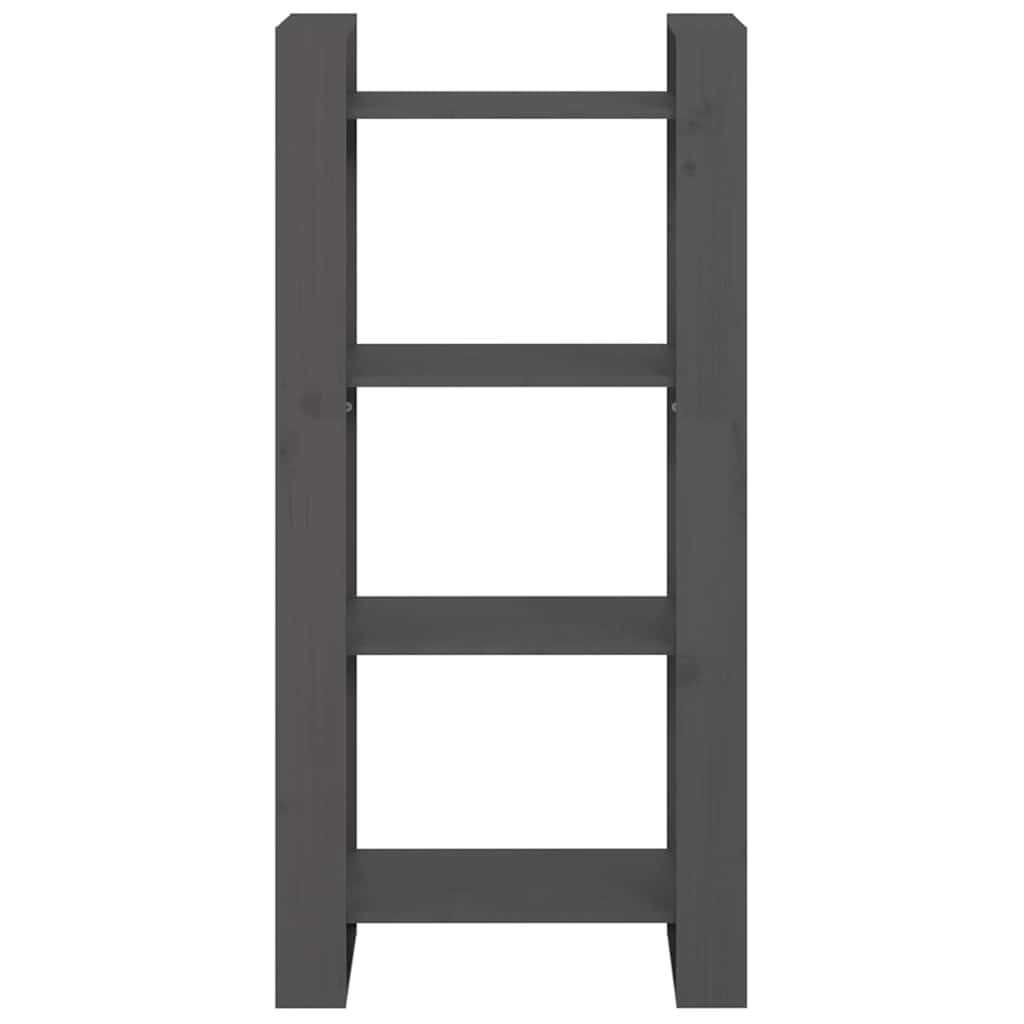 813886 vidaXL Book Cabinet/Room Divider Grey 60x35x125 cm Solid Wood