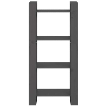 813886 vidaXL Book Cabinet/Room Divider Grey 60x35x125 cm Solid Wood