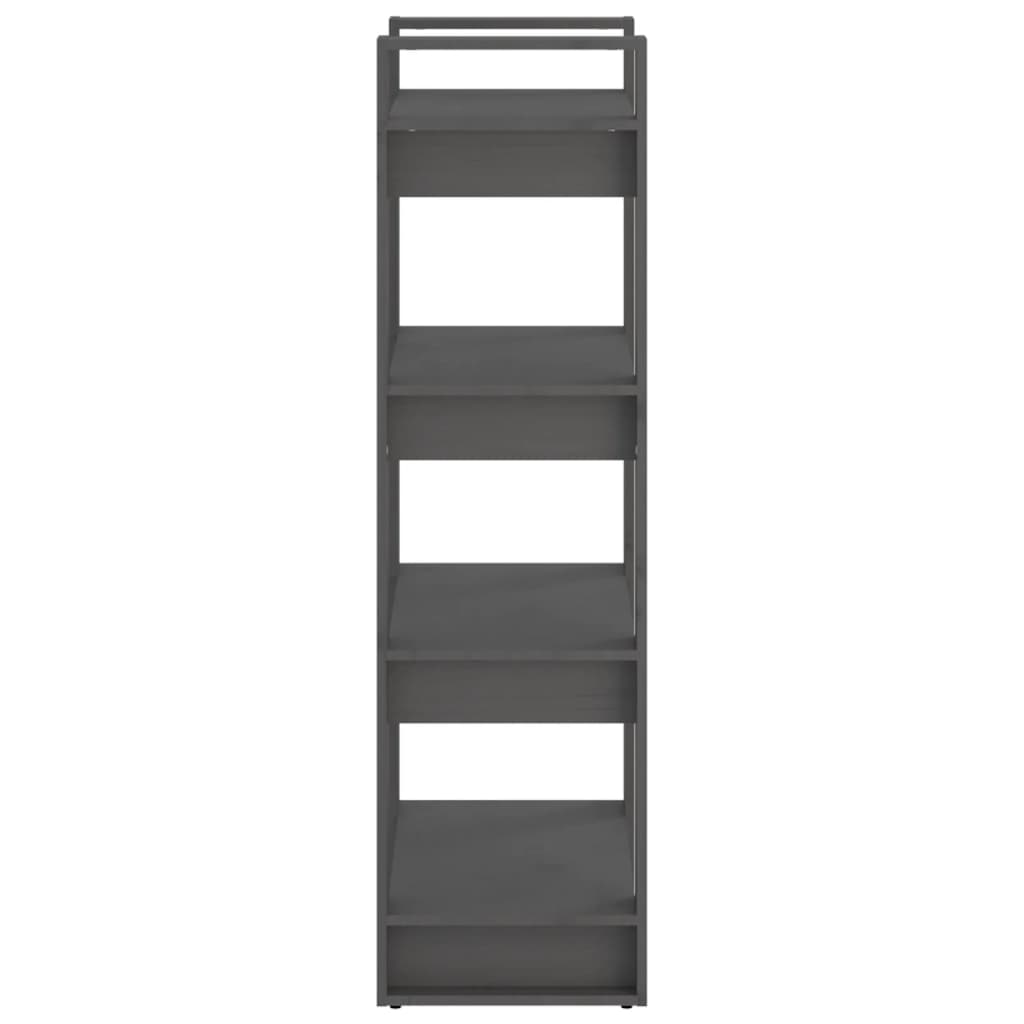 vidaXL Book Cabinet/Room Divider Grey 60x35x125 cm Solid Wood