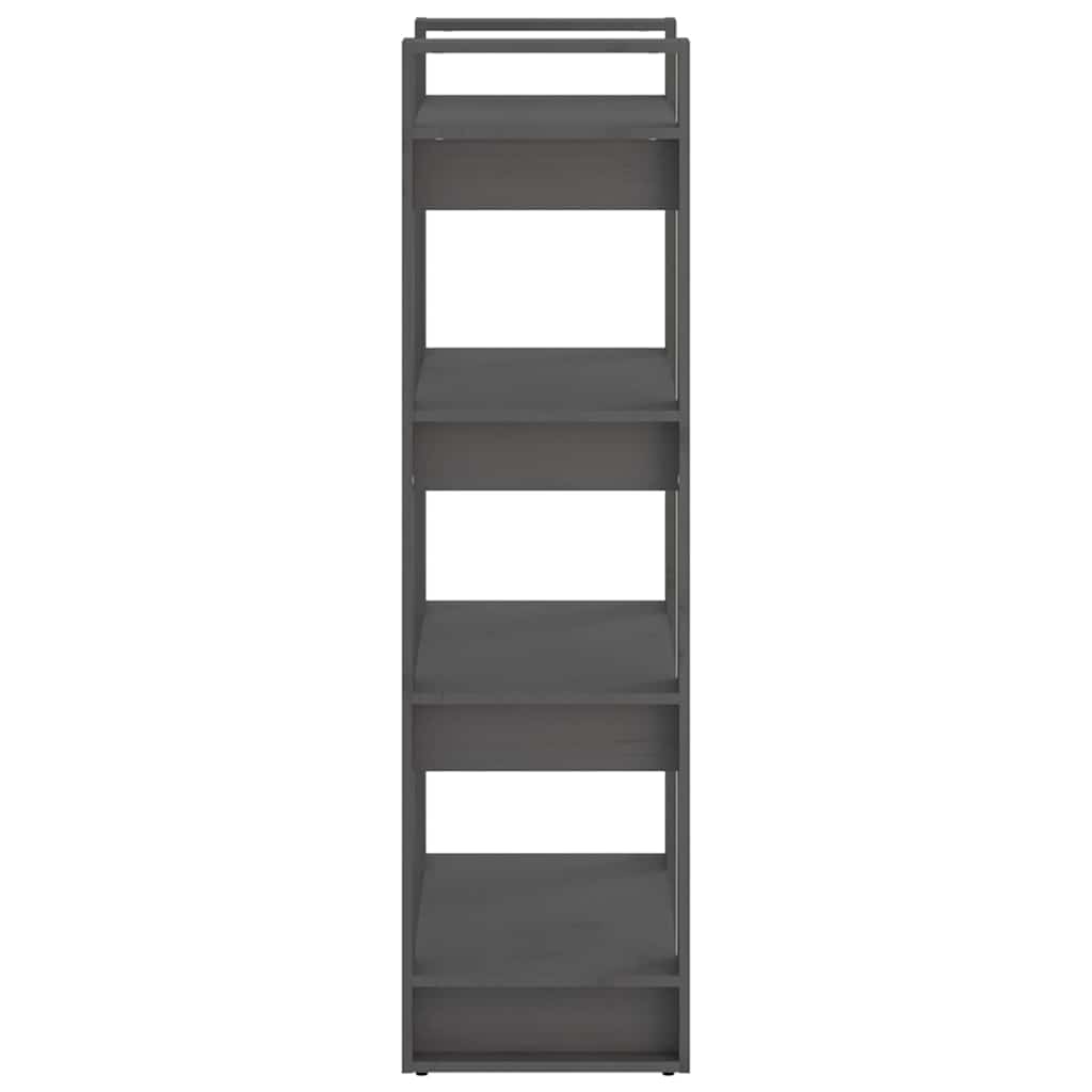 813886 vidaXL Book Cabinet/Room Divider Grey 60x35x125 cm Solid Wood